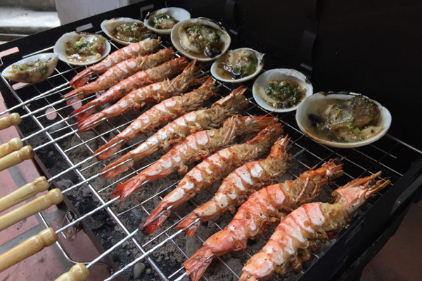 Nướng tôm