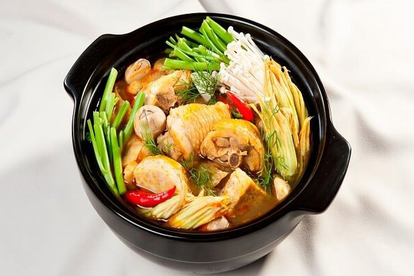 công thức nấu lẩu gà hấp hèm