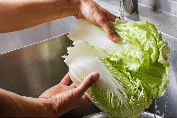 Rửa cải thỏa cho thật sạch 