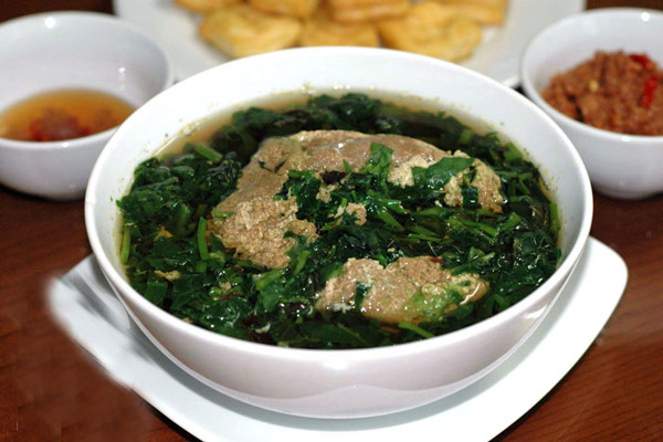 Món canh cua rau đây