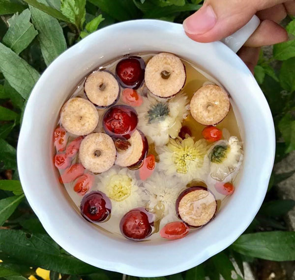 trà táo đỏ thảo mộc