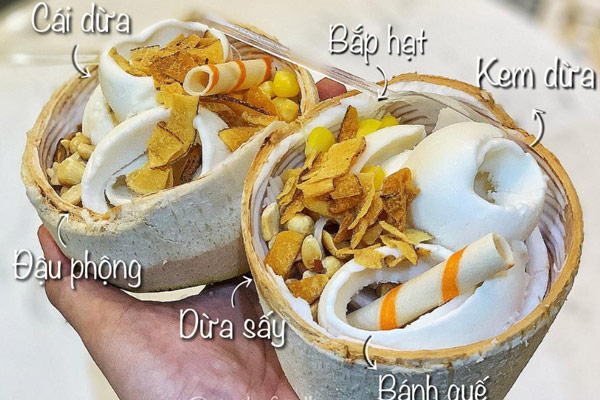 cách trang trí kem dừa Thái Lan 